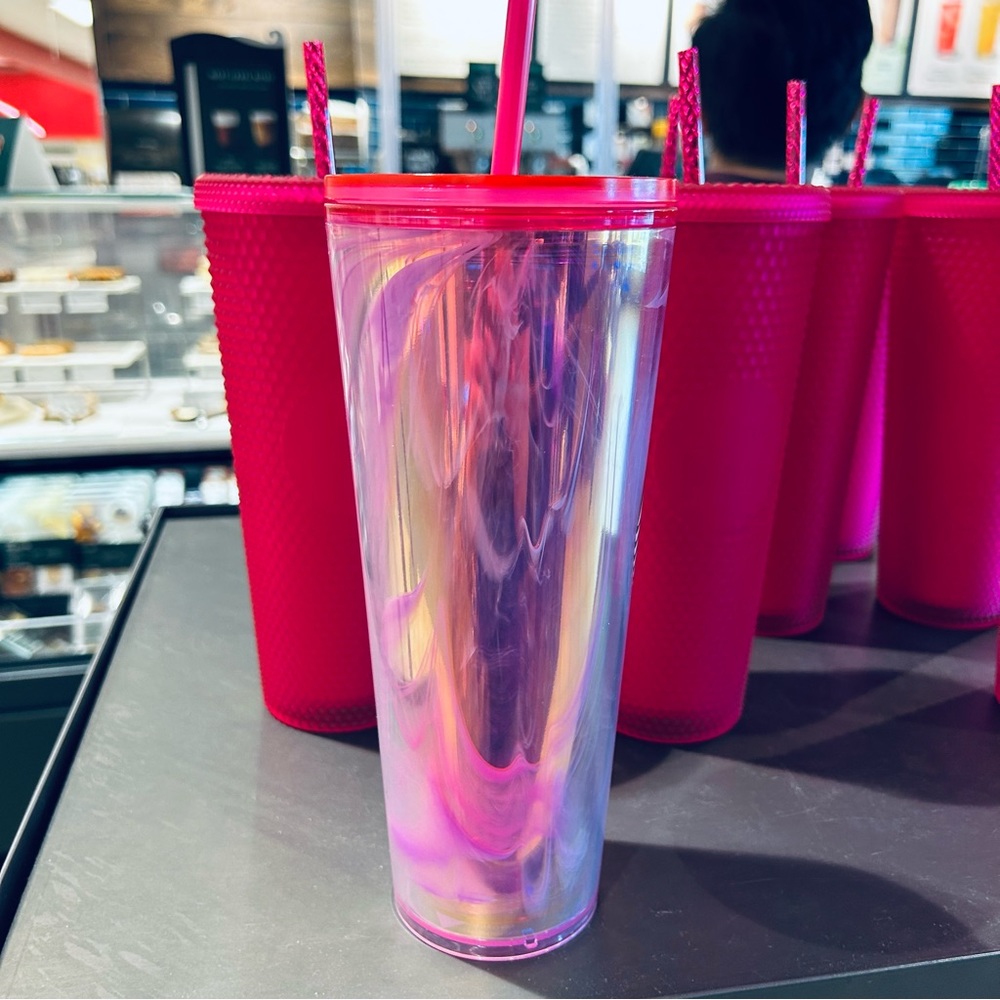 Starbucks Pink Sweet Pea Dichroic Tumbler Cup 2023 Peony Remise 24oz Venti 2023 - Picture 6 of 10